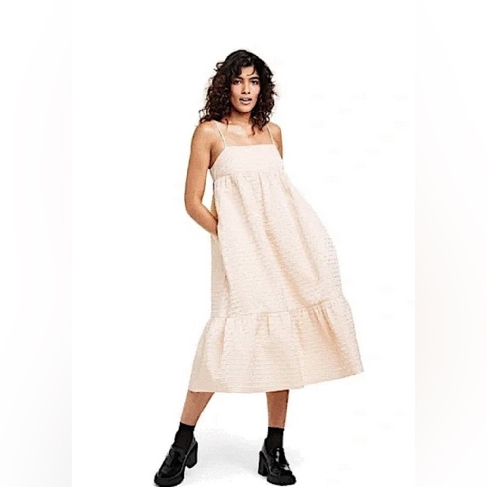 NWT Kika Vargas x Target Blush Pink Cream Maxi Babydoll Dress